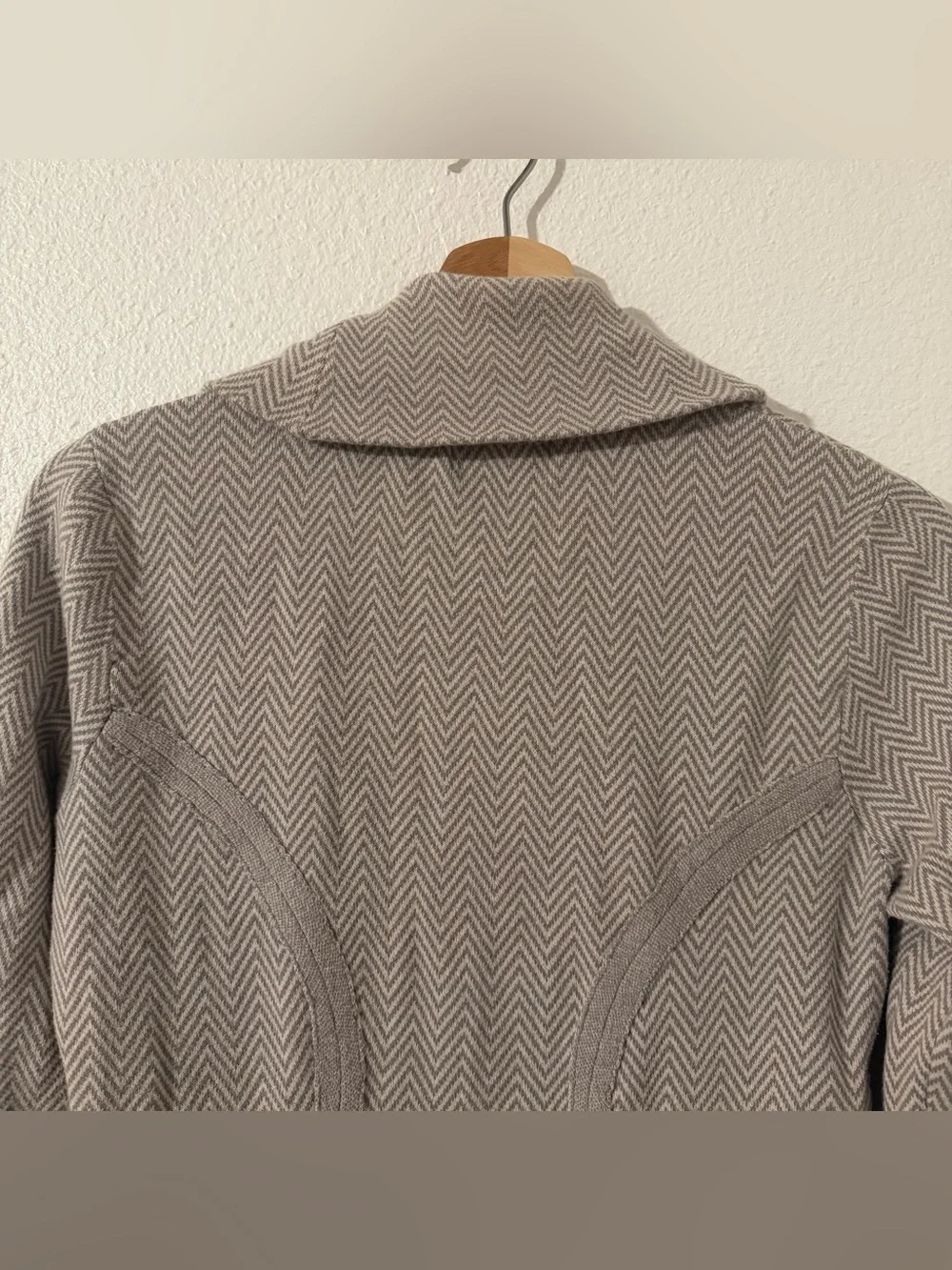 Anthropologie Rosie Neira Herringbone Knit Blazer 88% Cotton Size Large